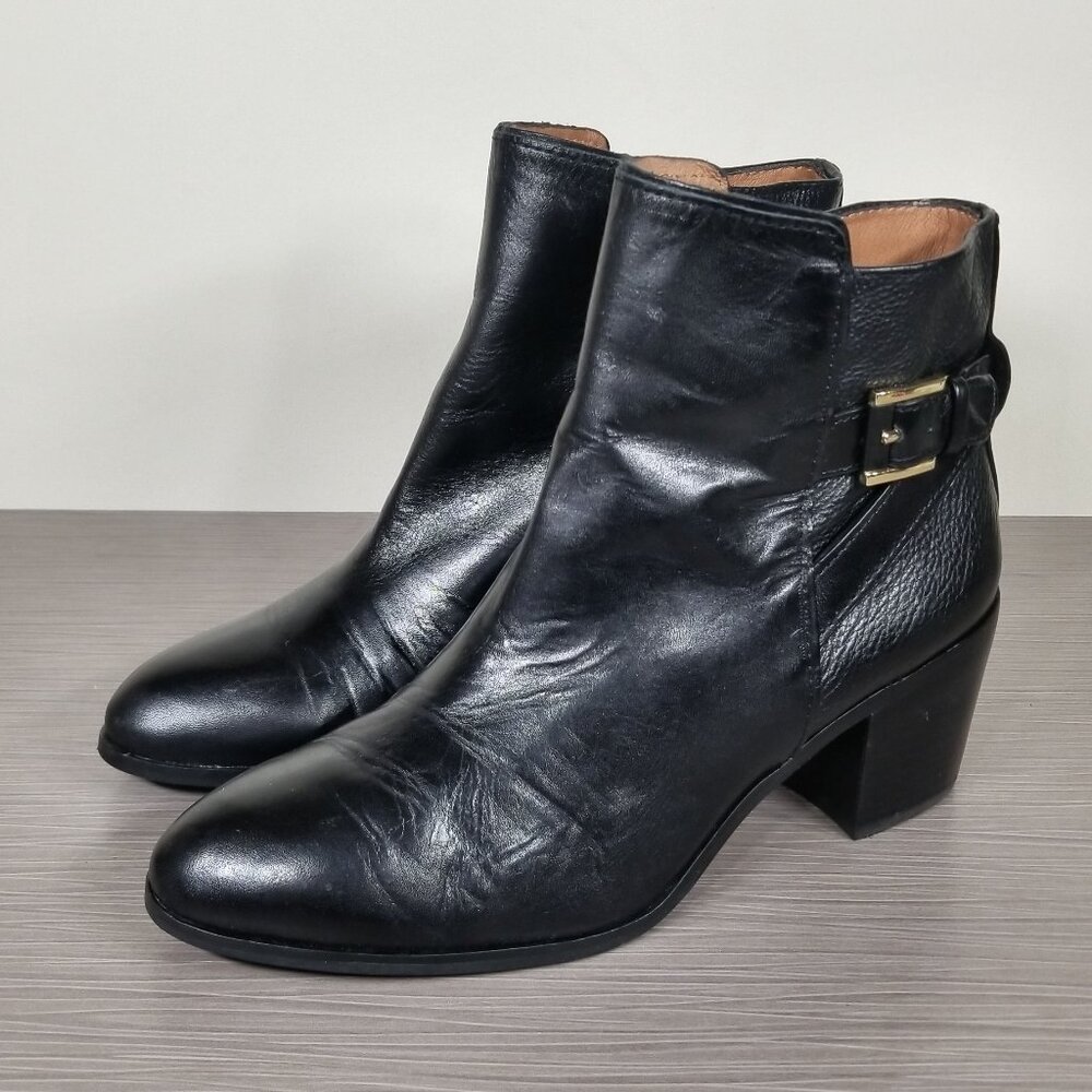 Louise et Cie Zalia Ankle Bootie, Black Leather, Womens Size 8.5 M / 38.5